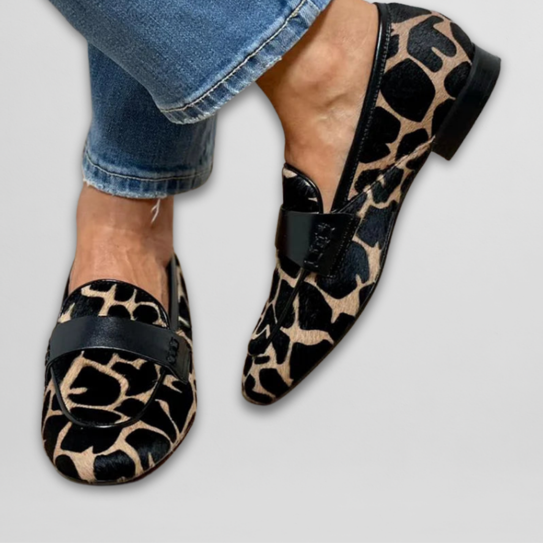 Mira™ - Moderna, eleganta loafers med leopardmönster