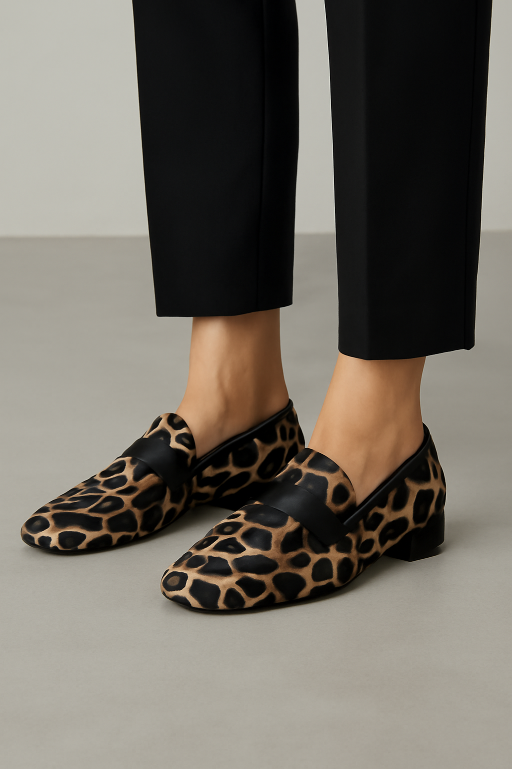 Mira™ - Moderna, eleganta loafers med leopardmönster
